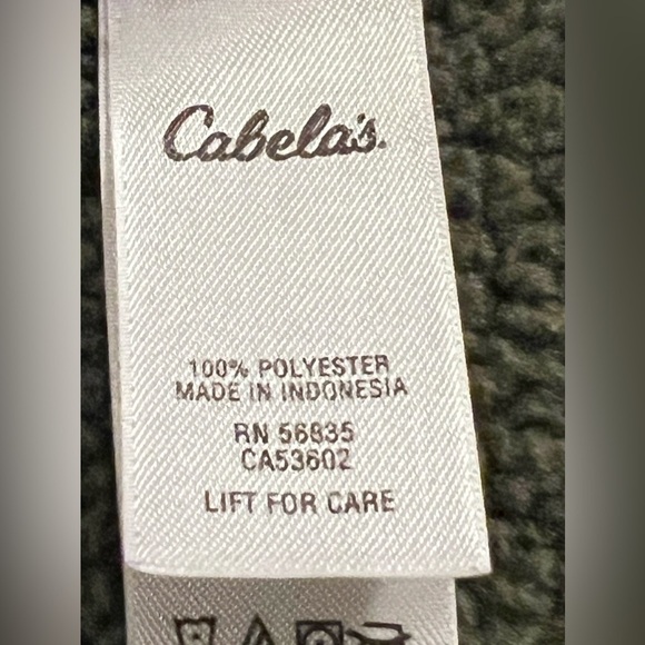 CABELAS Womens Olive Green Fleece Lined Hooded Pullover Sweatshirt Sz M - Picture 9 of 10